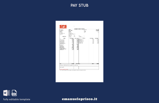 modello di busta paga di SFS Group in stile verificato